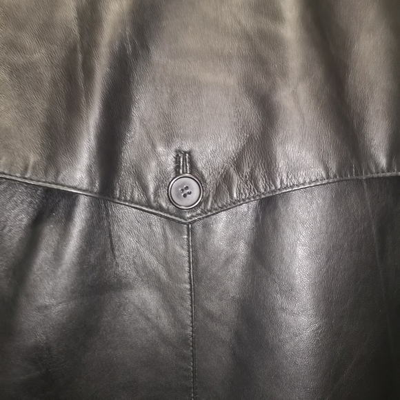 Men's 3/4 black leather coat size Medium - Picture 5 of 16